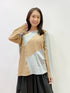 2110002 KR Lace Ribbon Patchwork Top - Grey